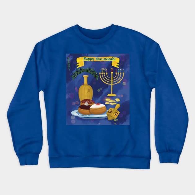 Hanukkah Gift Crewneck Sweatshirt by JuliaArtPaint